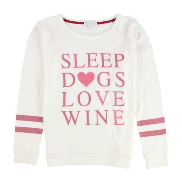 P.J. Salvage Other - P.J. Salvage Womens Sleep Dogs Love Wine Pajama Sweater, Off-White, NWT